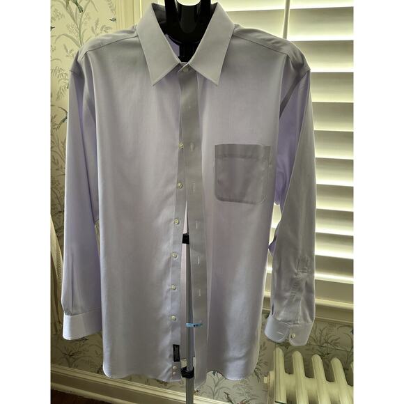 Jos A Bank Travelers Dress Shirt M Sz 17.5 34 Light Purple Long Sleeve Button - Picture 1 of 6